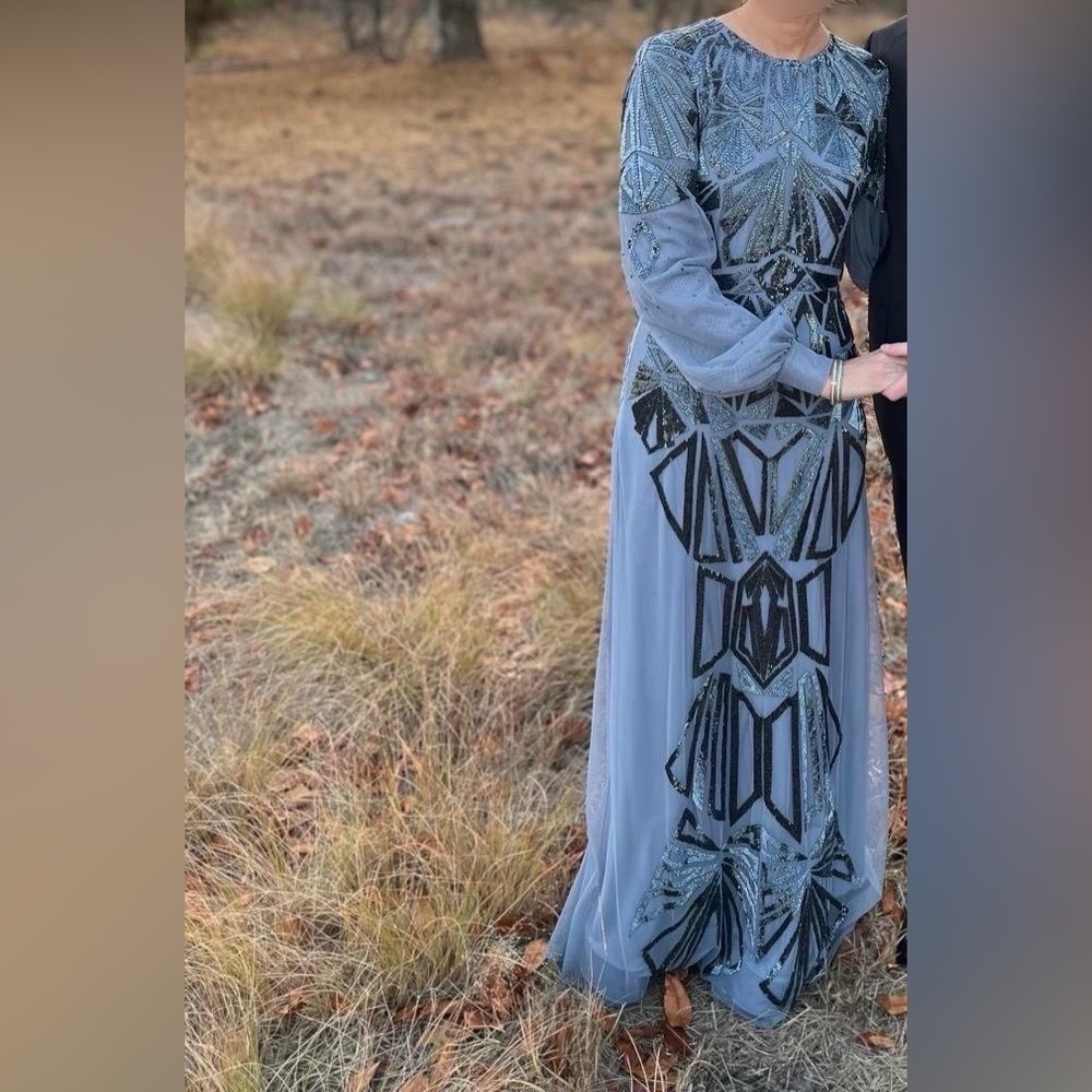Blue evening gown